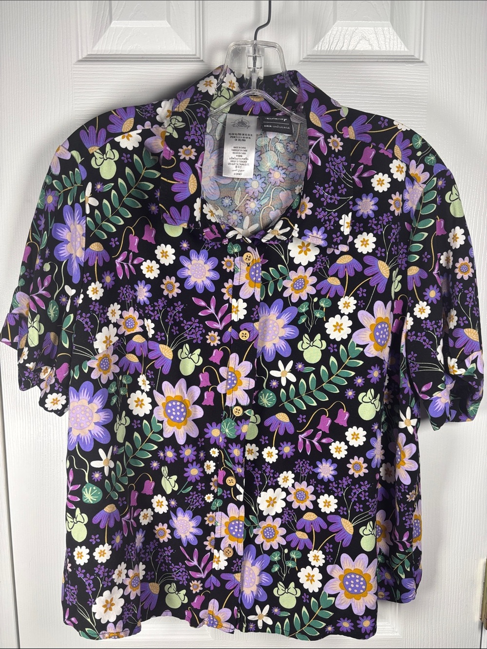 Disney Minnie Mouse Icon Floral Button-Up Shirt Her Universe XL
